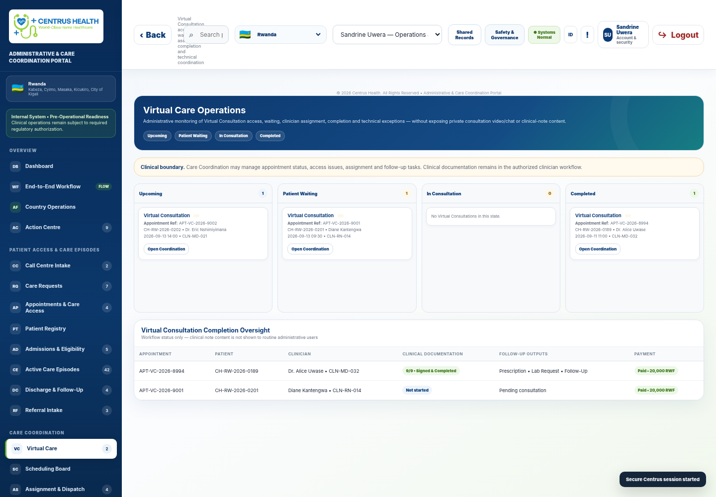 Centrus Health care coordination platform